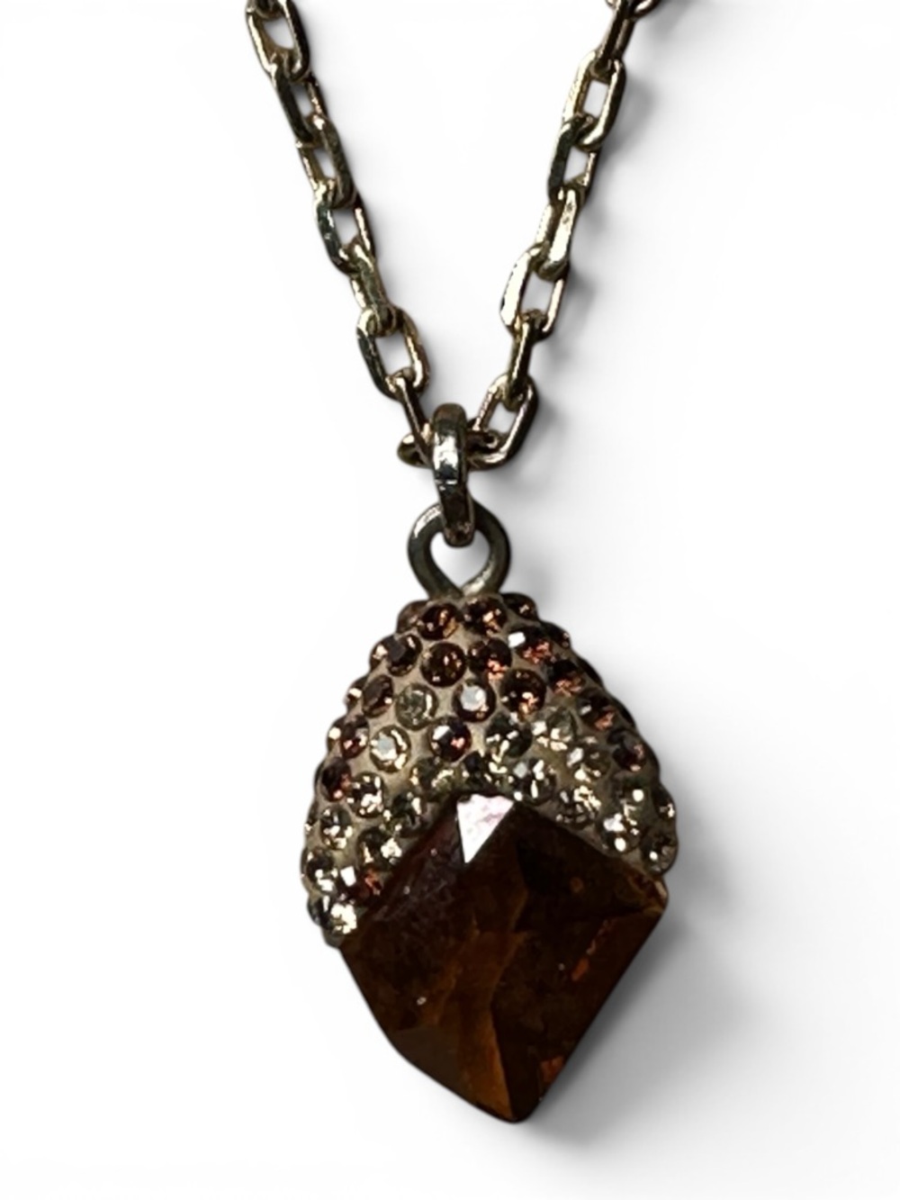 Swarovski Crystal Acorn Necklace Gold Plated Autumn Pendant